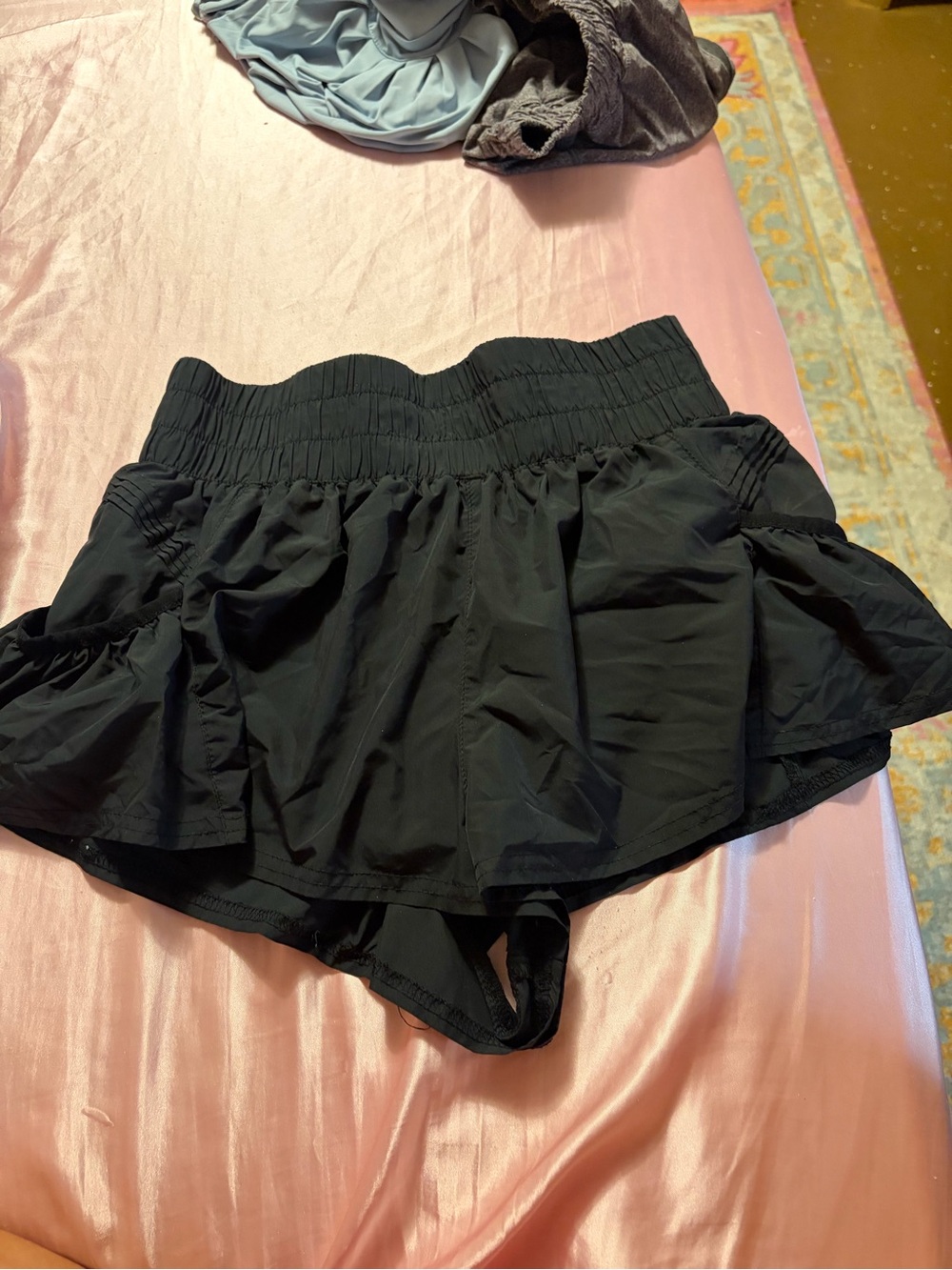 FP Movement by Free People Black Ruffle Skort Shorts
